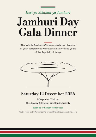 Jamhuri Day Gala Dinner Invitation template preview
