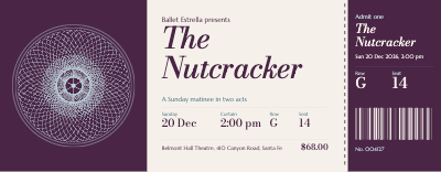 Ballet Estrella Nutcracker Matinee Ticket template preview