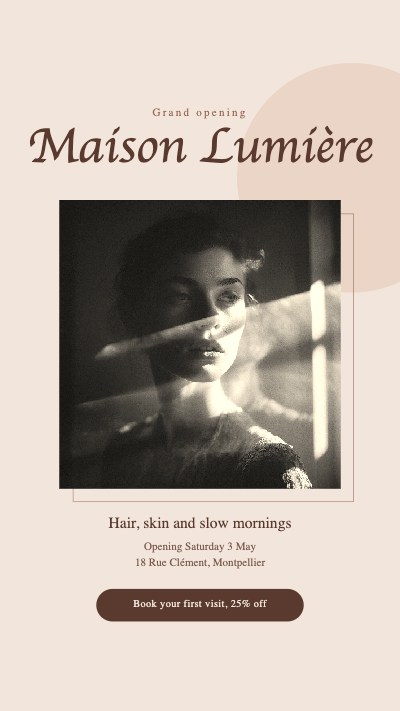 Maison Lumiere Spa Salon Grand Opening Story template preview
