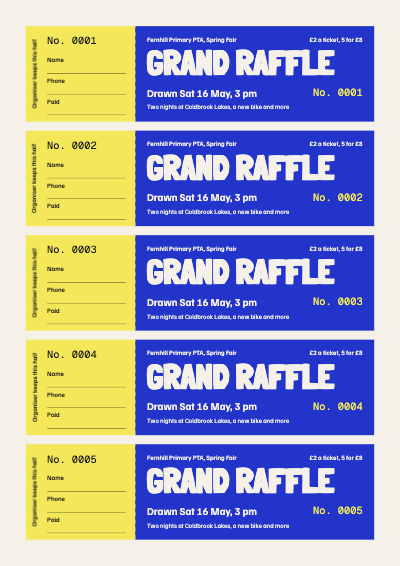 Fernhill Spring Fair Raffle Sheet template preview