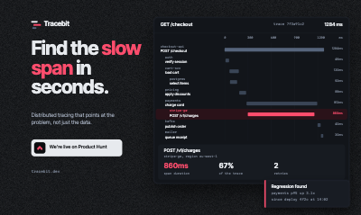 Tracebit Observability Product Hunt Launch Kit template preview