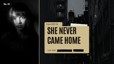 Cold Ledger True Crime Case File Thumbnails template preview