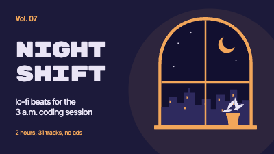 Night Shift Lo-fi Beats Thumbnail Set template preview
