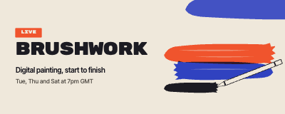 Brushwork Live Painting Twitch, Kick and YouTube Banners template preview