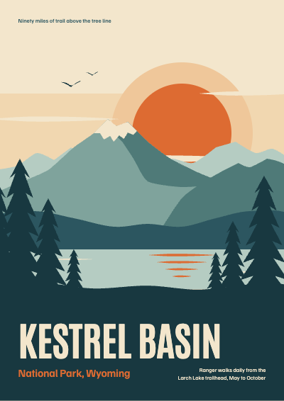 Kestrel Basin WPA Park Poster template preview