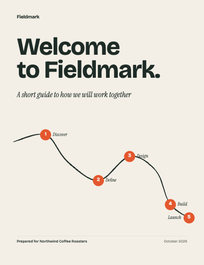 Fieldmark Studio Client Onboarding Welcome Pack template preview