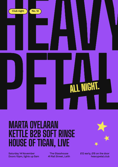 Heavy Petal Club Night Poster template preview