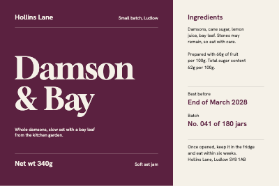 Hollins Lane preserve jar labels template preview