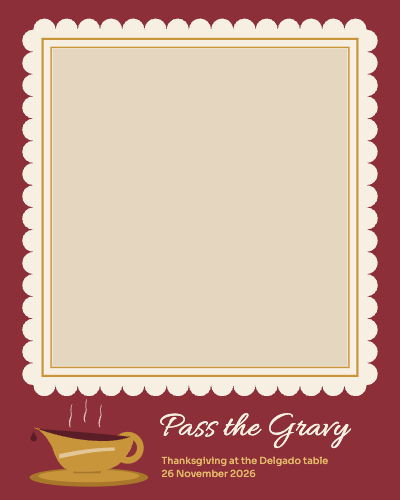 Pass the Gravy Thanksgiving Photo Booth Frame template preview