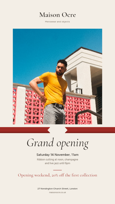Maison Ocre Boutique Grand Opening Story template preview