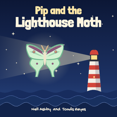 Pip and the Lighthouse Moth Picture Book Cover template preview