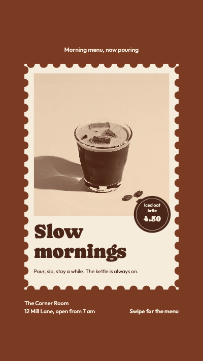 Slow Mornings Stamp Story template preview