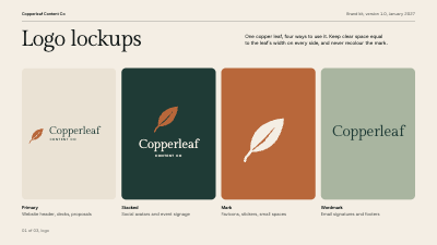 Copperleaf Content Co Social Media Brand Kit template preview