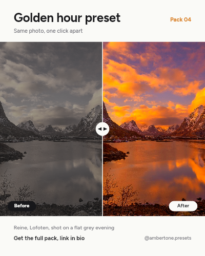 Before and After Split Post template preview