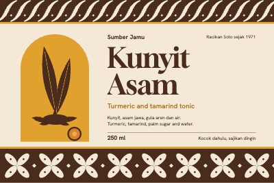 Sumber Jamu Herbal Tonic Bottle Labels template preview