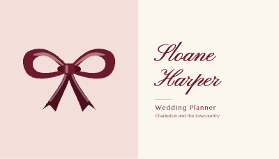 Sloane Harper Wedding Planner Business Card template preview