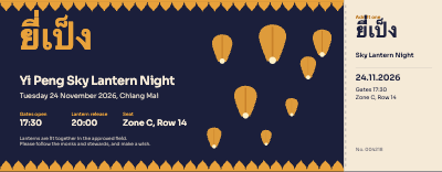 Yi Peng Sky Lantern Night Ticket template preview