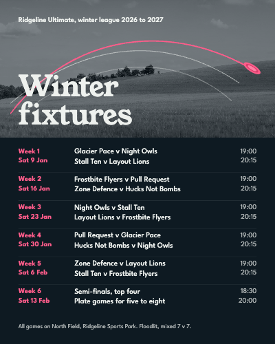 Ridgeline Ultimate Frisbee Winter League Set template preview