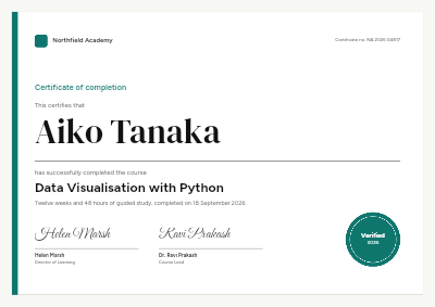 Course Completion Certificate template preview