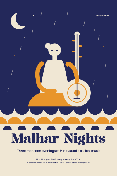 Malhar Nights Tanpura Music Festival Poster template preview