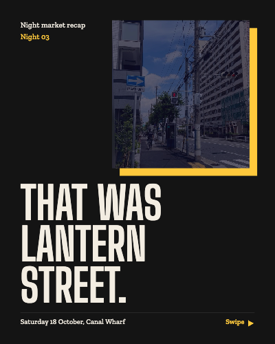 Night Market Recap Carousel template preview