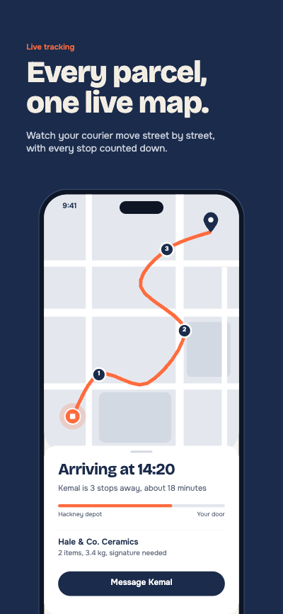 Parcel Pal Delivery Tracking App Screenshots template preview