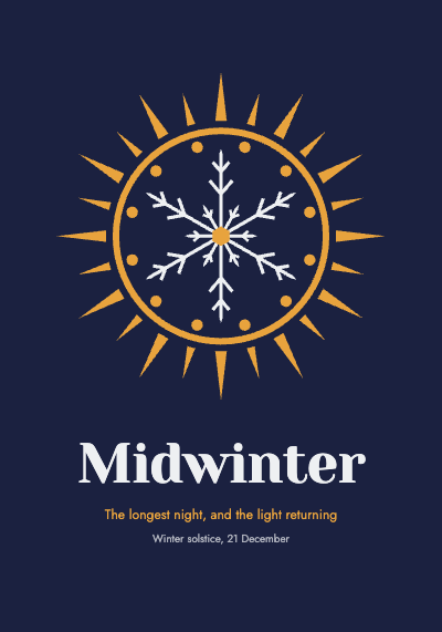 Midwinter Solstice Card template preview