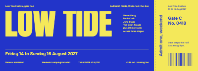 Low Tide Festival Ticket template preview