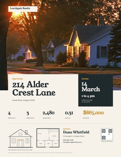 Larchgate Realty Open House Flyer template preview