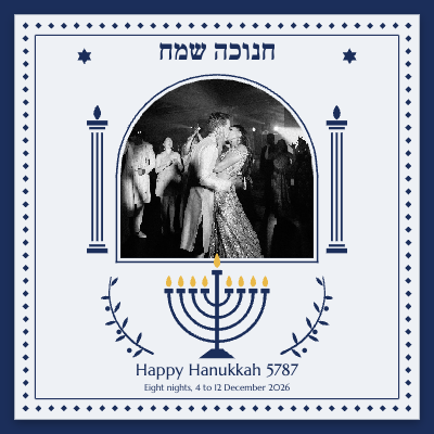 Ner Tamid Papercut Hanukkah Family Photo Frame template preview