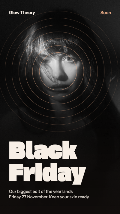 Glow Theory Skincare Black Friday Story Set template preview