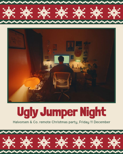 Fair Isle Ugly Sweater Party Photo Frame template preview