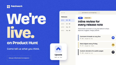 Patchwork We're Live on Product Hunt Set template preview