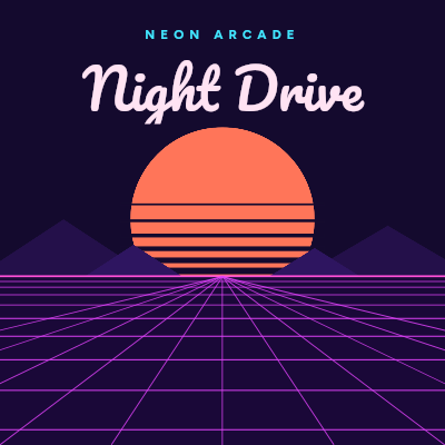 Synthwave Night Drive Album Cover template preview