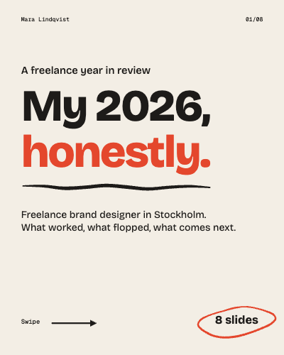 Mara Lindqvist Freelance Year in Review LinkedIn Carousel template preview