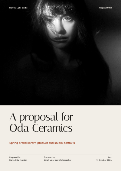 Marrow Light Photography Proposal template preview