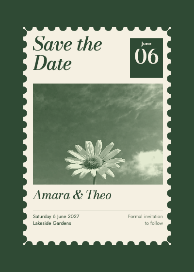 Save the Date Stamp Invitation template preview