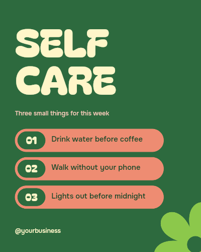 Self Care List Post Carousel template preview