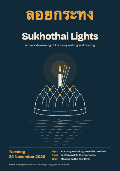 Sukhothai Lights Loy Krathong Riverside Flyer template preview