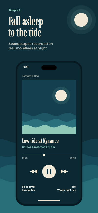 Tidepool Meditation Sounds App Screenshots template preview