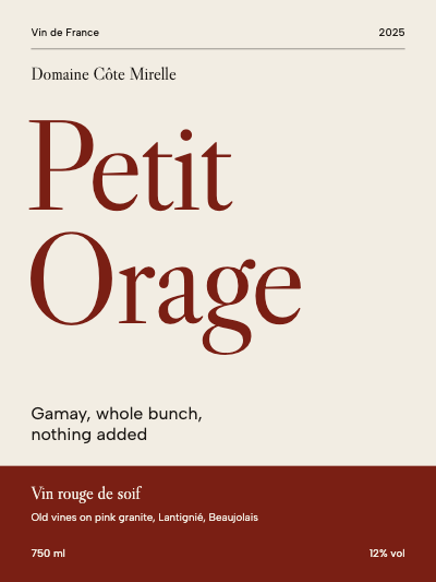 Cote Mirelle Natural Wine Label template preview