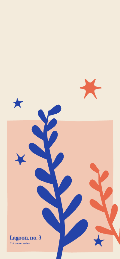 Lagoon Cut Paper Phone Wallpaper template preview