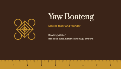 Yaw Boateng Tailor Atelier Business Card template preview