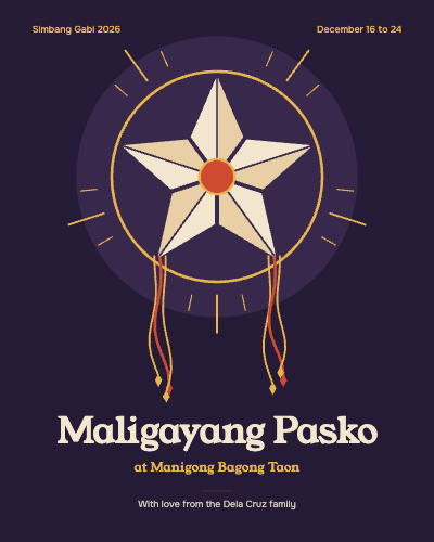 Parol Lights Simbang Gabi Christmas Card template preview