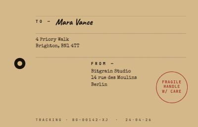 Parcel Tag template preview