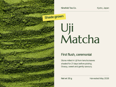 Ninefold Matcha Tin Label template preview