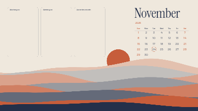 Strata November 2026 Desktop Calendar Wallpaper template preview