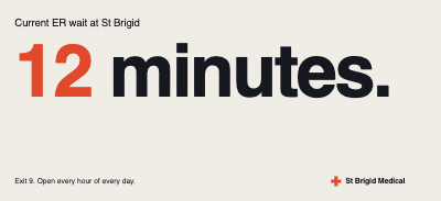 St Brigid ER Wait Time Billboard template preview