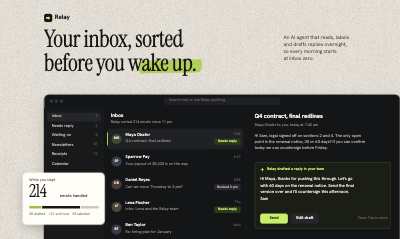 Relay Inbox Agent Product Hunt Gallery template preview