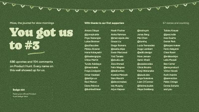 Moss Supporters Thank You Wall template preview